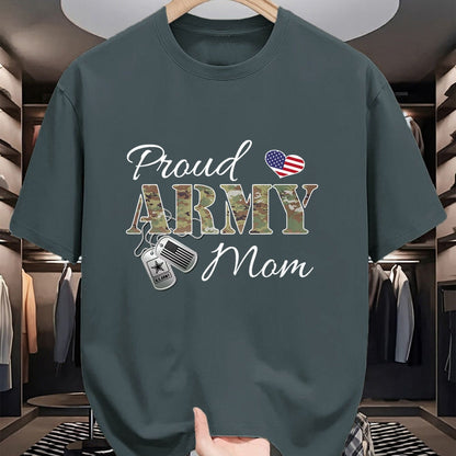 Dog Love Shirt, Dog Lover Gift T-Shirt/Hoodie/Sweatshirt HLT00 - Pride Military Mom with Dog Tag US Flag T-Shirt