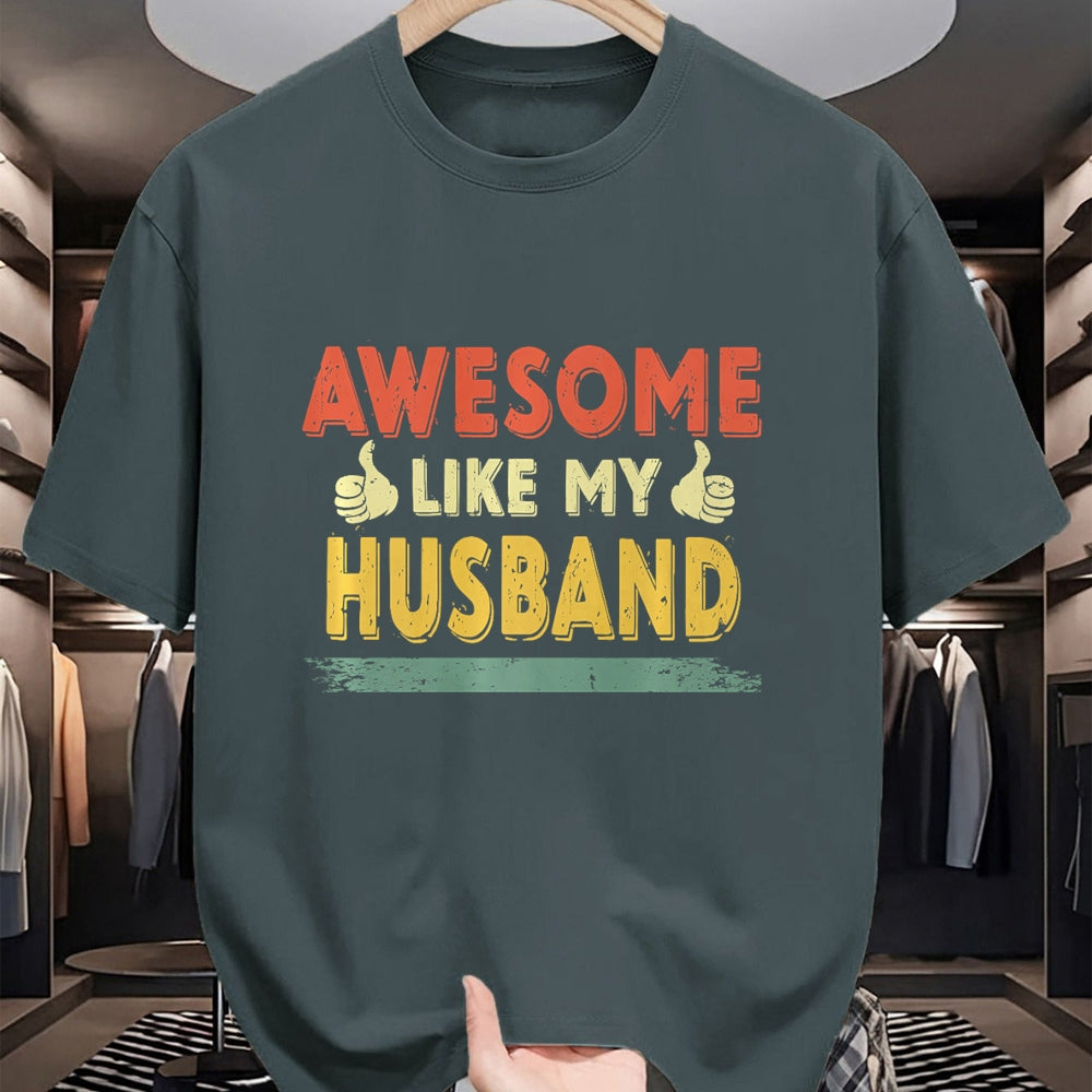 Best Wife Shirt, Wife and Husband Unisex T-Shirt/Hoodie/Sweatshirt HLT00 - Retro Awesome Like My Husband Family Lover Father's Day Premium T-Shirt