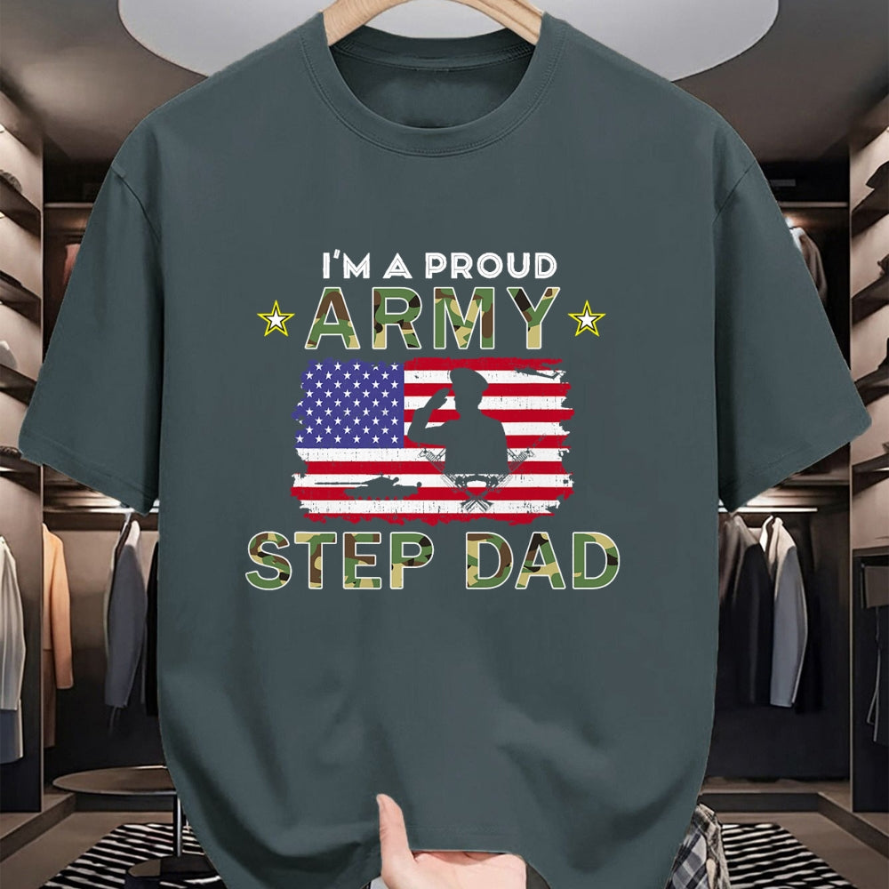 Gift for Dad Shirt, Funny Dad Unisex T-Shirt/Hoodie/Sweatshirt HLT00 – Proud Army StepDad-I_m A Proud Army Step Dad Camouflage Army T-Shirt