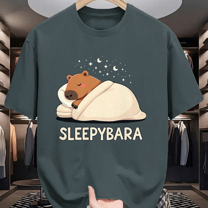 Cute Capybara Shirt, Funny Capybara Unisex T-Shirt/Hoodie/Sweatshirt HLT00 - Capybara Sleep Pajamas Sleepybara T-Shirt