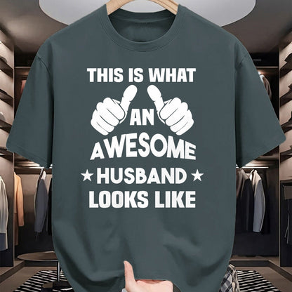 Best Wife Shirt, Wife and Husband Unisex T-Shirt/Hoodie/Sweatshirt HLT00 - This Is What An Awesome Husband Looks Like Gift T-Shirt (1)