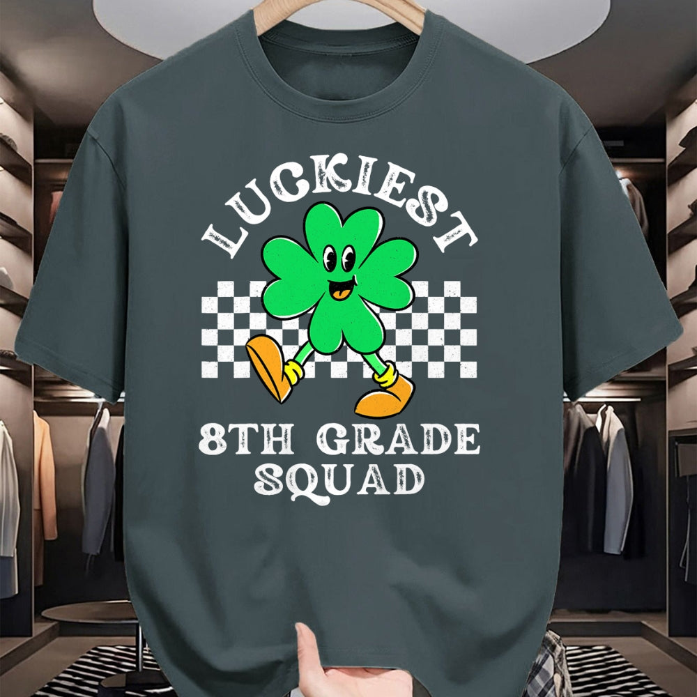 Patrick Day Shirts for Family, Funny Patrick Day shirts, st patrick's day Unisex T-Shirt/Hoodie/Sweatshirt HLT00 - Luckiest 8th Grade Squad Shamrock Kid St Patrick Day Teacher T-Shirt