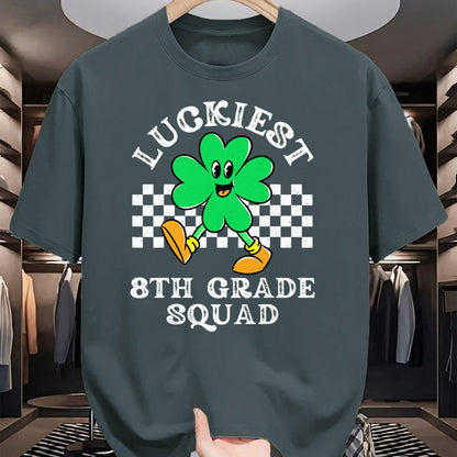 Patrick Day Shirts for Family, Funny Patrick Day shirts, st patrick's day Unisex T-Shirt/Hoodie/Sweatshirt HLT00 - Luckiest 8th Grade Squad Shamrock Kid St Patrick Day Teacher T-Shirt