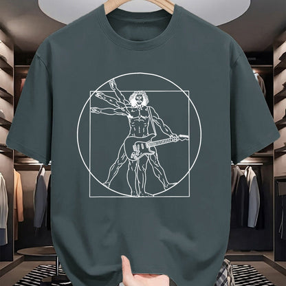 Guitar Lover Shirt, Funny Guitar UnisexT-Shirt/Hoodie/Sweatshirt HLT00 - Guitar Da Vinci Vitruvian Man Guitar Player Musicians T-Shirt
