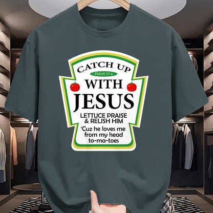Christian Tee, Christian Faith Unisex T-Shirt/Hoodie/Sweatshirt HLT00 -  Catch Up With Jesus Ketchup Hoodie Funny Christian Gift T-Shirt