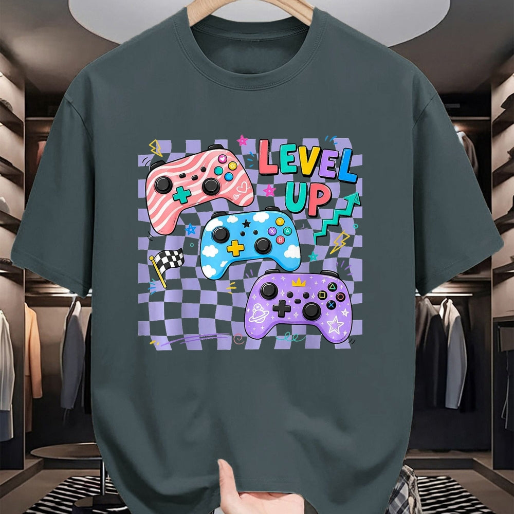 Best Student Shirt, Funny Back To School UnisexT-Shirt/Hoodie/Sweatshirt HLT00 - Retro Checkered Level Up Teacher Gaming Back to School T-Shirt, Women, Black, Large