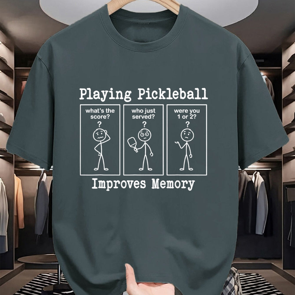 Funny Pickleball Shirt, Pickleball Lover Unisex T-Shirt/Hoodie/Sweatshirt HLT00 - Playing Pickleball Improves Memory Funny Pickleball Player T-Shirt