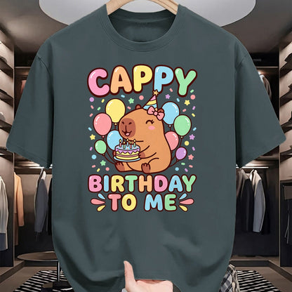 Cute Capybara Shirt, Funny Capybara UnisexT-Shirt/Hoodie/Sweatshirt HLT00 - Cappy Birthday Capybara Birthday to Me T-Shirt
