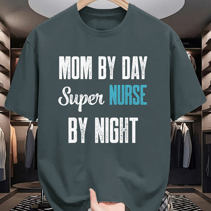 Funny Nurse Shirt, Nurse Unisex T-Shirt/Hoodie/Sweatshirt HLT00 - Mom By Day Super Nurse By Night Tshirt for RN ER T-Shirt