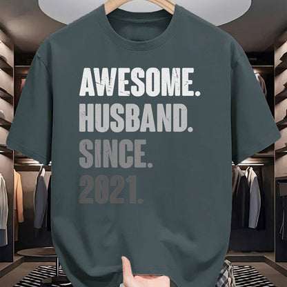 Best Wife Shirt, Wife and Husband Unisex T-Shirt/Hoodie/Sweatshirt HLT00 - 3rd Year Wedding Anniversary Epic Awesome Husband Since 2021 T-Shirt (3)