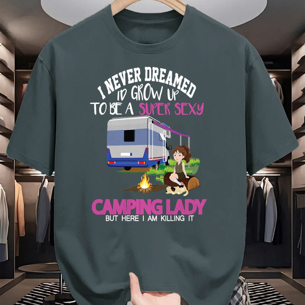 Funny Camping Shirt, Gift For Camping Lover Unisex T-Shirt/Hoodie/Sweatshirt HLT00 - Funny Saying Outdoor Camping Lady Adventure Holiday Women T-Shirt