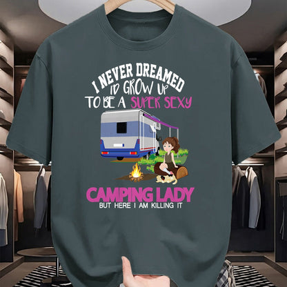 Funny Camping Shirt, Gift For Camping Lover Unisex T-Shirt/Hoodie/Sweatshirt HLT00 - Funny Saying Outdoor Camping Lady Adventure Holiday Women T-Shirt