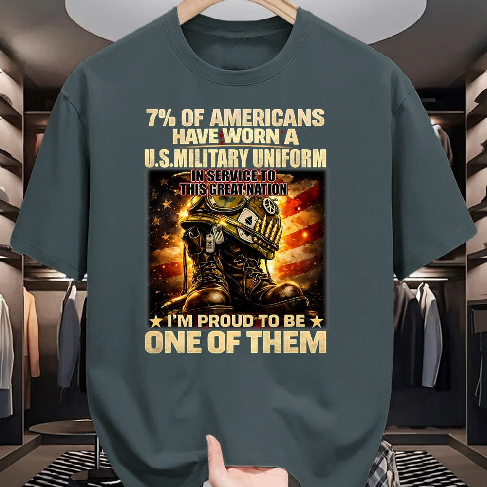 Proud Veteran Shirt, Funny Veteran UnisexT-Shirt/Hoodie/Sweatshirt HLT00 -  7 of Americans Have Worn A U.S. Military Uniform in Service T-Shirt