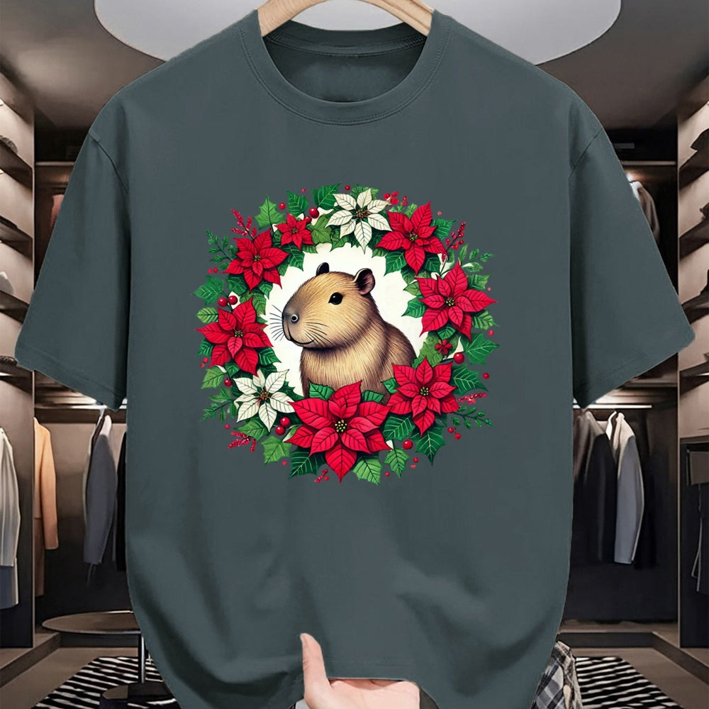 Cute Capybara Shirt, Funny Capybara UnisexT-Shirt/Hoodie/Sweatshirt HLT00 - Capybara Christmas illustration Long Sleeve T-Shirt