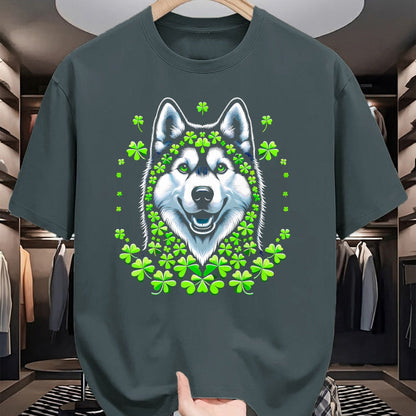 Patrick Day Shirts for Family, Funny Patrick Day shirts, st patrick's day Unisex T-Shirt/Hoodie/Sweatshirt HLT00 - Husky Irish Shamrock Clover St Patrick Day Dog Lover T-Shirt