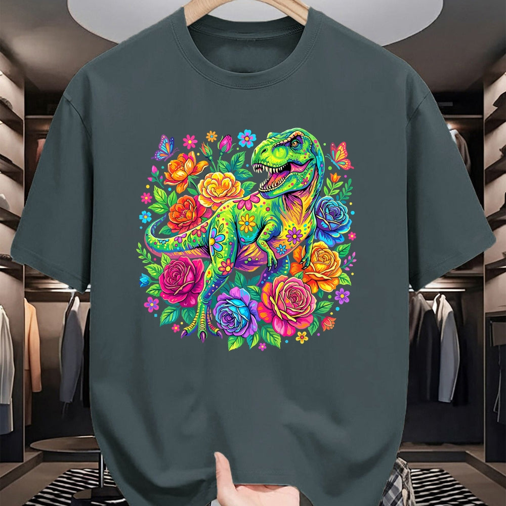 Best Dinosaur Lover Shirt, Funny Dinosaur UnisexT-Shirt/Hoodie/Sweatshirt HLT00 - Colorful Floral T Rex Dinosaur T-Shirt