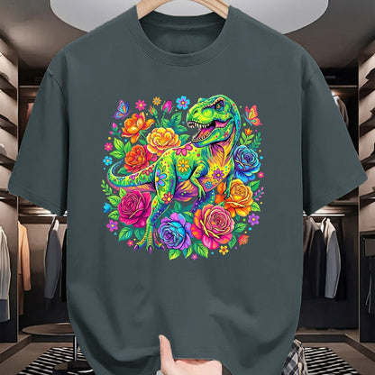 Best Dinosaur Lover Shirt, Funny Dinosaur UnisexT-Shirt/Hoodie/Sweatshirt HLT00 - Colorful Floral T Rex Dinosaur T-Shirt