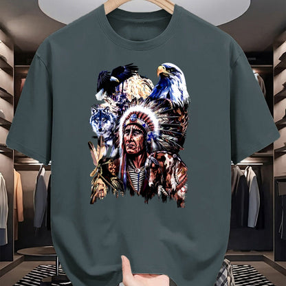 Native American T-Shirts, Vintage Native American Unisex T-Shirt/Hoodie/Sweatshirt HLT00 - American Indigenous Art Native Indian Chief Headdress