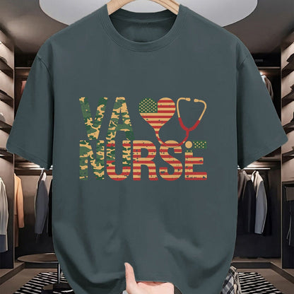 Proud Veteran Shirt, Funny Veteran UnisexT-Shirt/Hoodie/Sweatshirt HLT00 - VA Nurse Stethoscope Heart American Flag Camouflage Retro T-Shirt