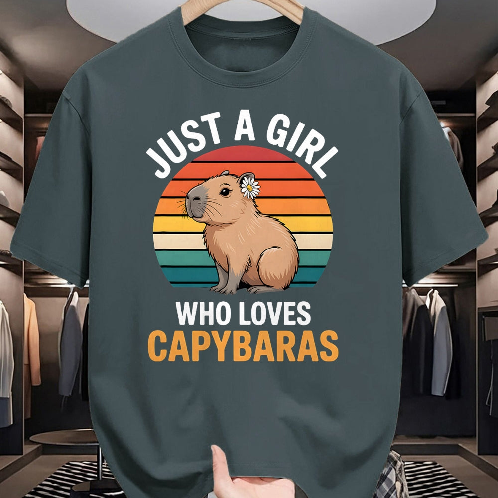 Cute Capybara Shirt, Funny Capybara Unisex T-Shirt/Hoodie/Sweatshirt HLT00 - Girls Capybara T-Shirt (1)