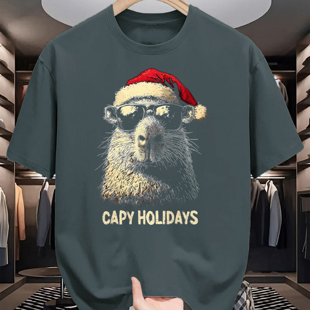 Cute Capybara Shirt, Funny Capybara Unisex T-Shirt/Hoodie/Sweatshirt HLT00 - Funny Christmas Capy Holidays Kids Teens Boys Xmas Capybara T-Shirt