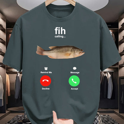 Funny Fishing Shirt, Gift For Fishing Lover Unisex T-Shirt/Hoodie/Sweatshirt HLT00 - Fih Calling Remind me Message Decline Accept Phone Call Fish T-Shirt