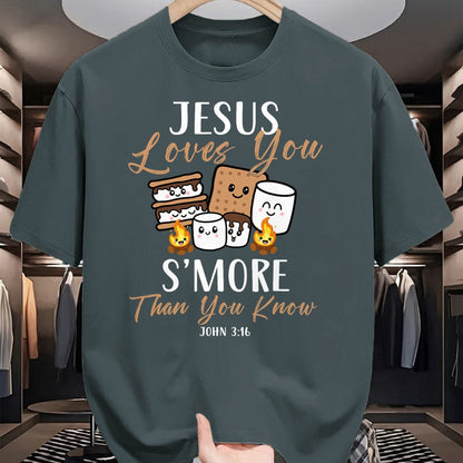 Funny Camping Shirt, Gift For Camping Lover Unisex T-Shirt/Hoodie/Sweatshirt HLT00 - Jesus Loves You S_More Christian Church Camper Camping Lover T-Shirt