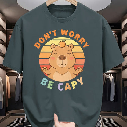 Cute Capybara Shirt, Funny Capybara Unisex T-Shirt/Hoodie/Sweatshirt HLT00 - Capybara Dont Worry Be Capy T-Shirt