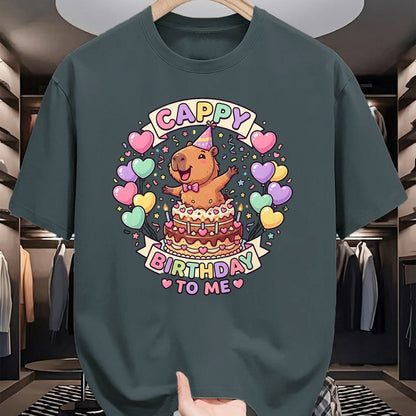 Cute Capybara Shirt, Funny Capybara UnisexT-Shirt/Hoodie/Sweatshirt HLT00 - Capybara Birthday Kawaii Girl Cappy Birthday to Me T-Shirt