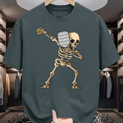 Funny Pickleball Shirt, Pickleball Lover Unisex T-Shirt/Hoodie/Sweatshirt HLT00 - Halloween Pickleball Costume Dabbing Skeleton Pickleballer T-Shirt