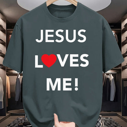 Christian Tee, Christian Faith Unisex T-Shirt/Hoodie/Sweatshirt HLT00 - Christian Jesus Loves Me T-Shirt T-Shirt