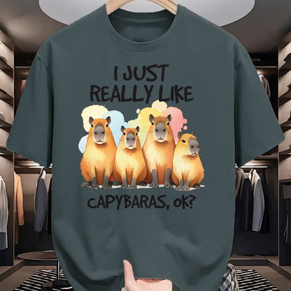 Cute Capybara Shirt, Funny Capybara Unisex T-Shirt/Hoodie/Sweatshirt HLT00 - Funny Capybara Long Sleeve T-Shirt (3)