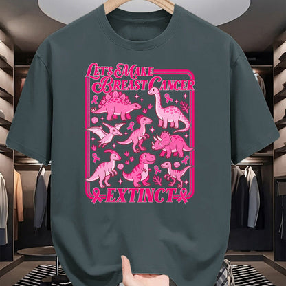 Best Dinosaur Lover Shirt, Funny Dinosaur UnisexT-Shirt/Hoodie/Sweatshirt HLT00 - Lets Make Breast Cancer Extinct Pink Dinosaur Awareness T-Shirt