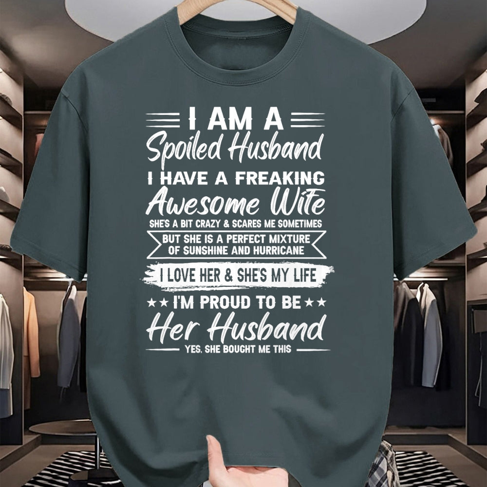 Best Wife Shirt, Wife and Husband Unisex T-Shirt/Hoodie/Sweatshirt HLT00 - Gift for wife T shirt, spoiled wife   I Am A Spoiled Husband I Have A Freaking Awesome Wife T-Shirt (1)