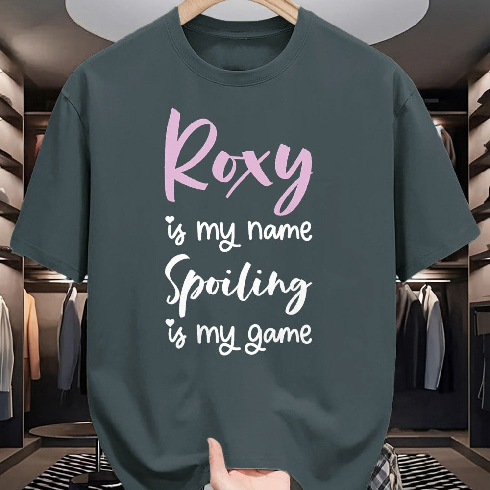 Best Wife Shirt, Wife and Husband Unisex T-Shirt/Hoodie/Sweatshirt HLT00 - Roxy Name Personalized Women Spoiled Girl Cute Pink Black T-Shirt (1)