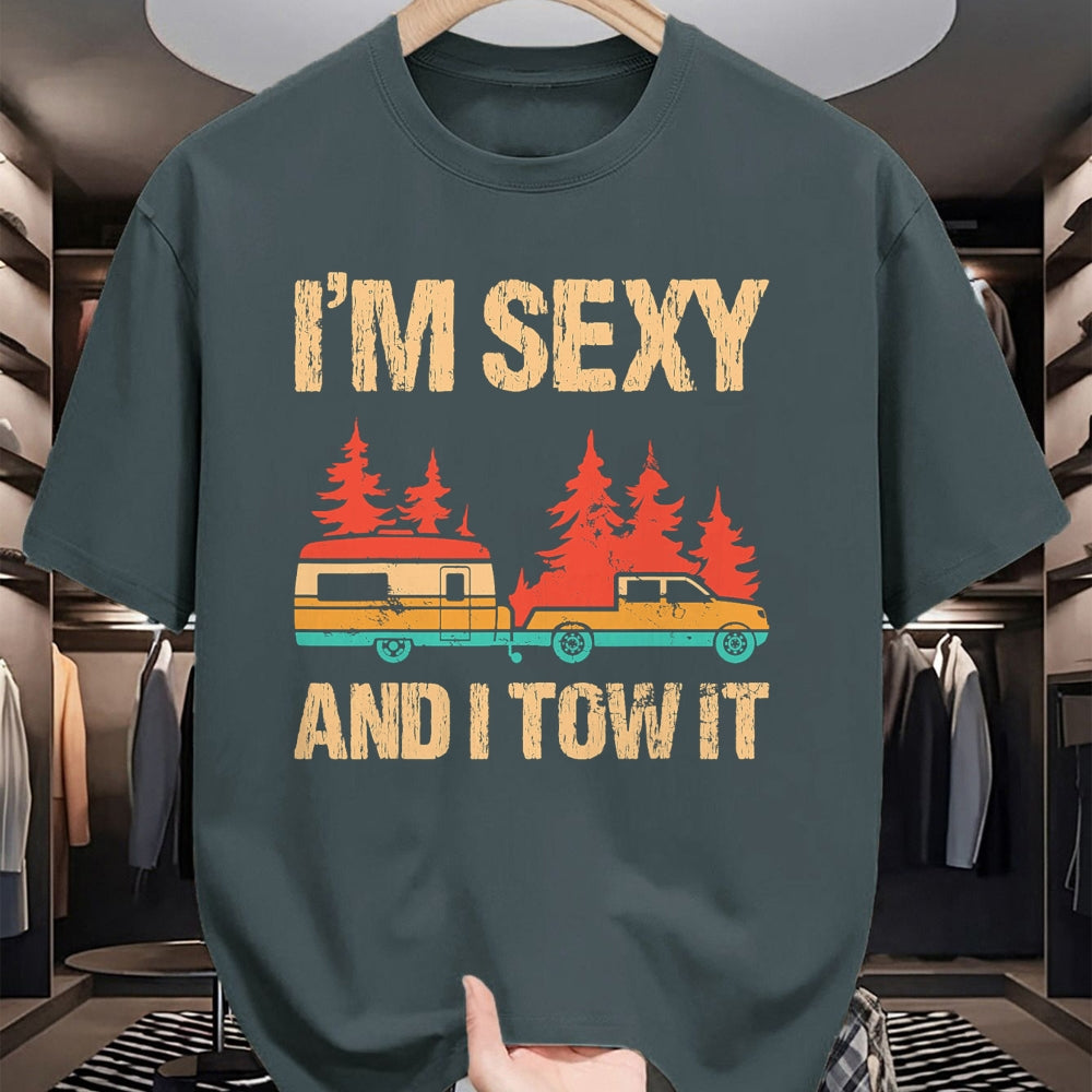 Funny Camping Shirt, Gift For Camping Lover Unisex T-Shirt/Hoodie/Sweatshirt HLT00 - I_m Sexy and I Tow It Bigfoot Camp Trees Hike Hiking Camping T-Shirt