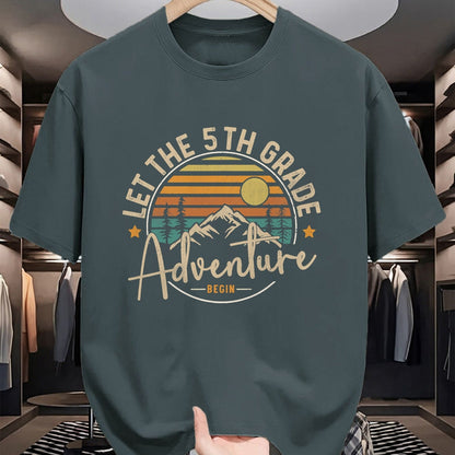Best Student Shirt, Funny Back To School UnisexT-Shirt/Hoodie/Sweatshirt HLT00 - Let The 5th Grade Adventure Begin Fifth Grade Teacher Team T-Shirt