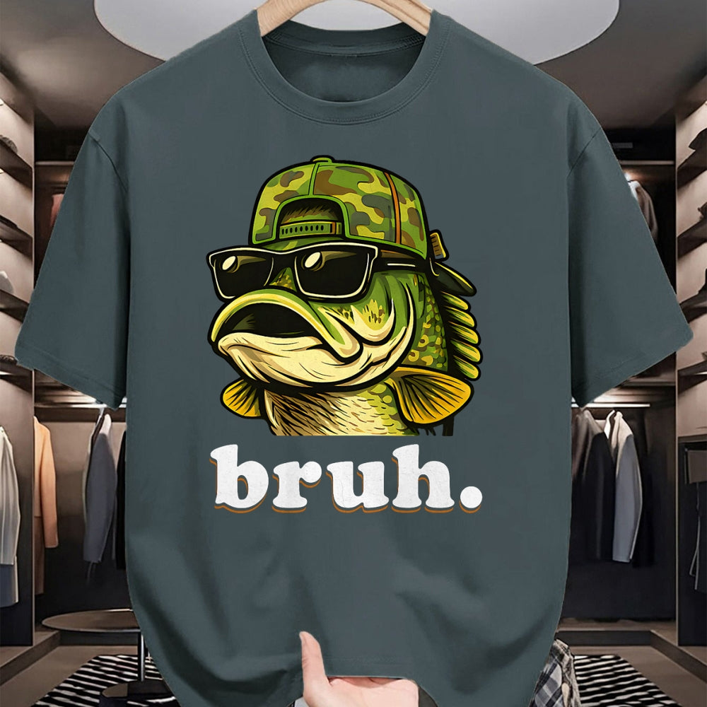 Funny Fishing Shirt, Gift For Fishing Lover Unisex T-Shirt/Hoodie/Sweatshirt HLT00 - Bruh Fishing Camo Bass Fish Funny Boys Kids Camouflage T-Shirt
