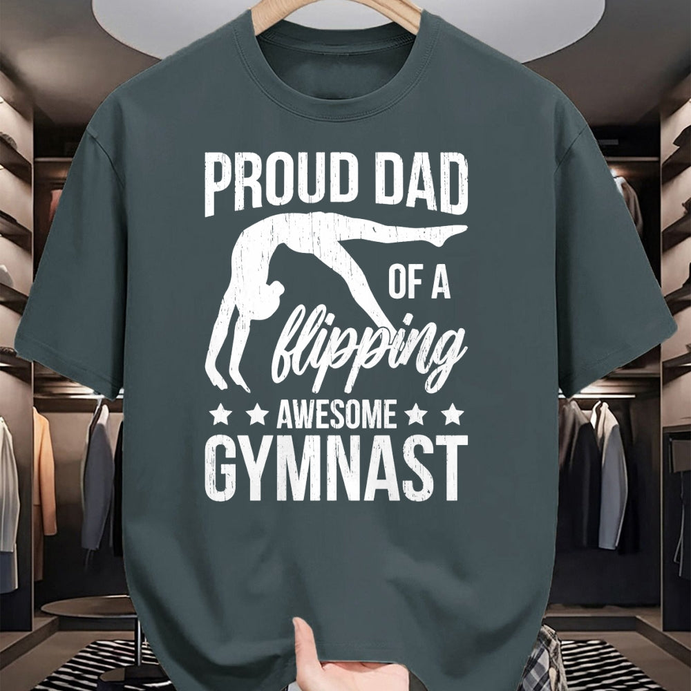 Gift for Dad Shirt, Funny Dad Unisex T-Shirt/Hoodie/Sweatshirt HLT00 – Proud Dad Of A Gymnast Father Gymnastics Dad Long Sleeve T-Shirt