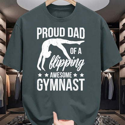 Gift for Dad Shirt, Funny Dad Unisex T-Shirt/Hoodie/Sweatshirt HLT00 – Proud Dad Of A Gymnast Father Gymnastics Dad Long Sleeve T-Shirt
