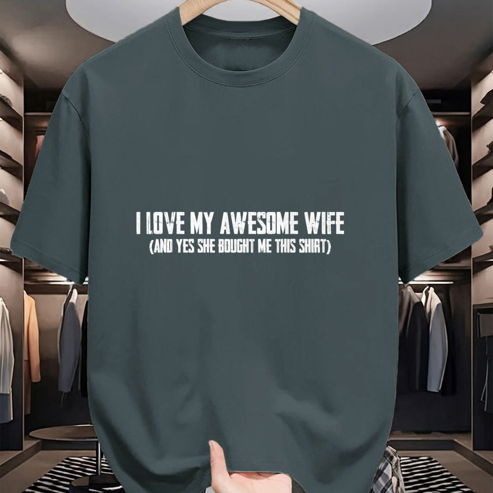 Best Wife Shirt, Wife and Husband Unisex T-Shirt/Hoodie/Sweatshirt HLT00 - I Love My Awesome Wife And Yes She Bought Me This T-Shirt