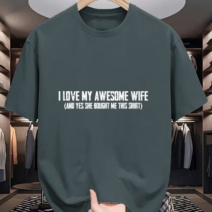 Best Wife Shirt, Wife and Husband Unisex T-Shirt/Hoodie/Sweatshirt HLT00 - I Love My Awesome Wife And Yes She Bought Me This T-Shirt