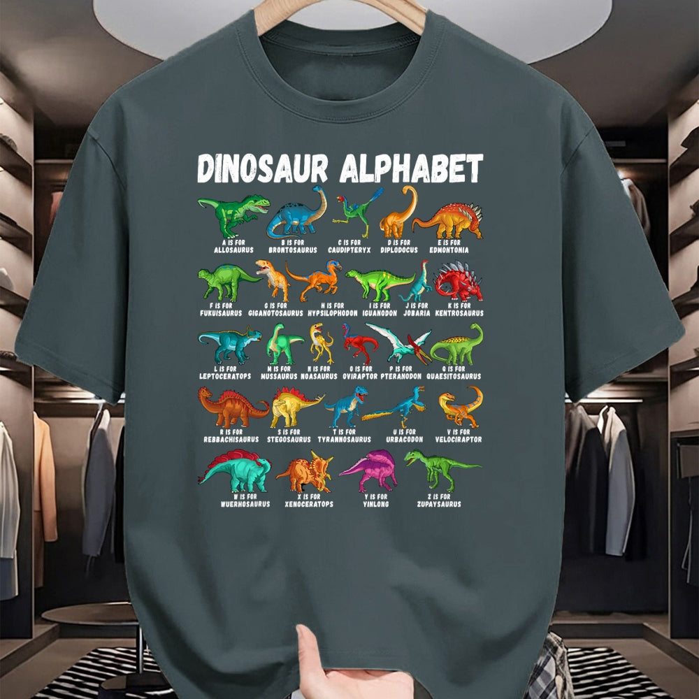 Best Dinosaur Lover Shirt, Funny Dinosaur UnisexT-Shirt/Hoodie/Sweatshirt HLT00 - Types of Dinosaurs Alphabet A-Z ABC Dino Identification T-Shirt Small