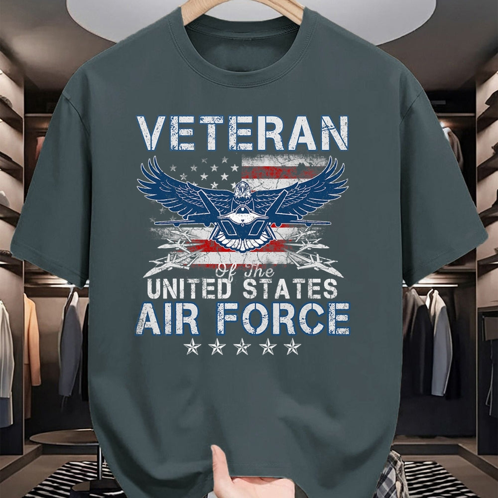 Proud Veteran Shirt, Funny Veteran UnisexT-Shirt/Hoodie/Sweatshirt HLT00 - Proud US Air Force Veteran USA Flag Patriotic Vintage Mens T-Shirt