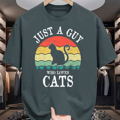 Cat Love Shirt, Funny Cat Lover Gift UnisexT-Shirt/Hoodie/Sweatshirt HLT00 - Just A Guy Who Loves Cats T-Shirt