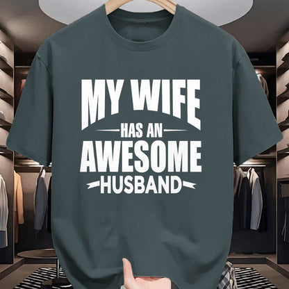 Best Wife Shirt, Wife and Husband Unisex T-Shirt/Hoodie/Sweatshirt HLT00 - Mens My Wife Has An Awesome Husband Funny Tee Shirt For Dad