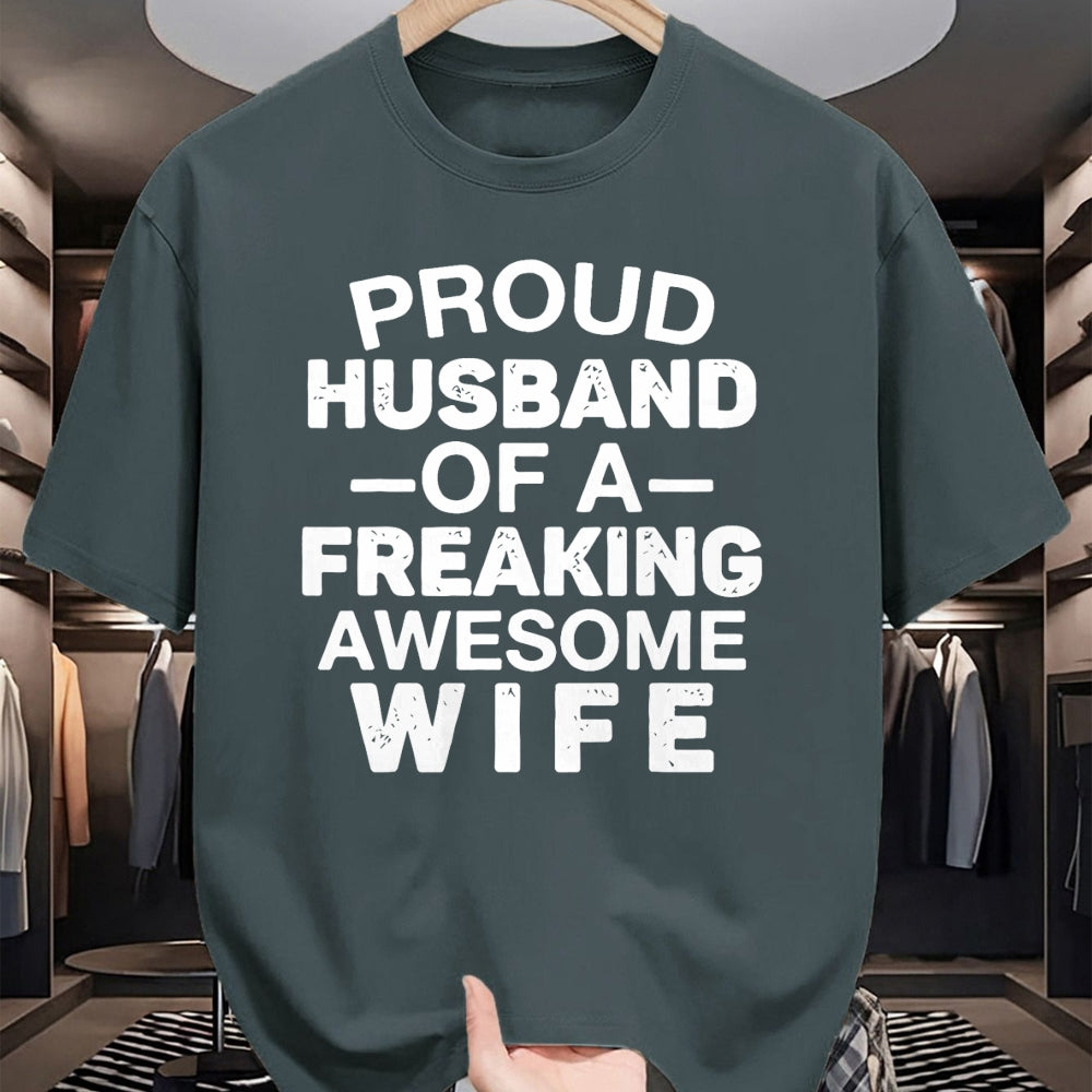 Best Wife Shirt, Wife and Husband Unisex T-Shirt/Hoodie/Sweatshirt HLT00 - Proud Husband Of A Freaking Awesome wife T-Shirt