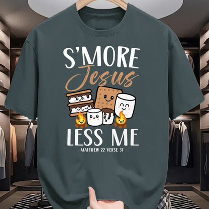 Funny Camping Shirt, Gift For Camping Lover Unisex T-Shirt/Hoodie/Sweatshirt HLT00 - Smore Of Jesus Less Me Christian Camper Church Camping Gifts T-Shirt