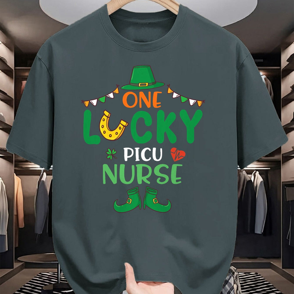 Patrick Day Shirts for Family, Funny Patrick Day shirts, st patrick's day Unisex T-Shirt/Hoodie/Sweatshirt HLT00 - Leprechaun Happy Saint Patrick Day One Lucky PICU Nurse T-Shirt