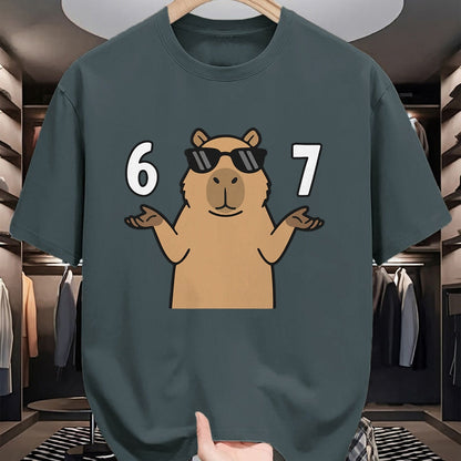 Cute Capybara Shirt, Funny Capybara UnisexT-Shirt/Hoodie/Sweatshirt HLT00 - 67 Meme Capybara Shirt 6 7 Hand Gesture Kids Slang Six Seven T-Shirt